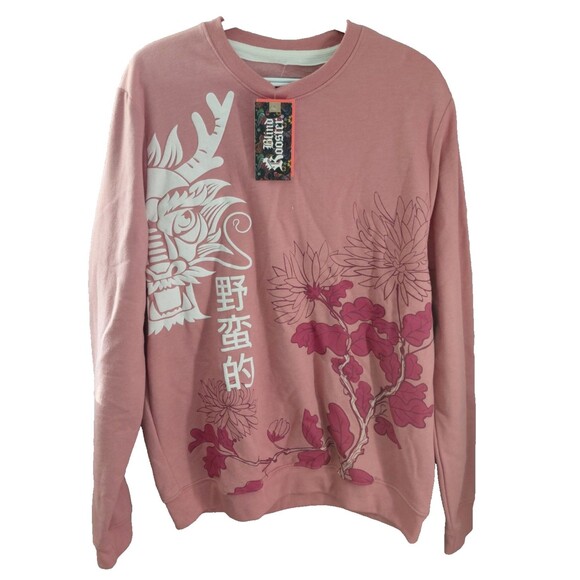 Blind Rooster Other - NWT BLIND ROOSTER Asian Ruthless Dragon Sweatshirt Dusty Pink Size Large